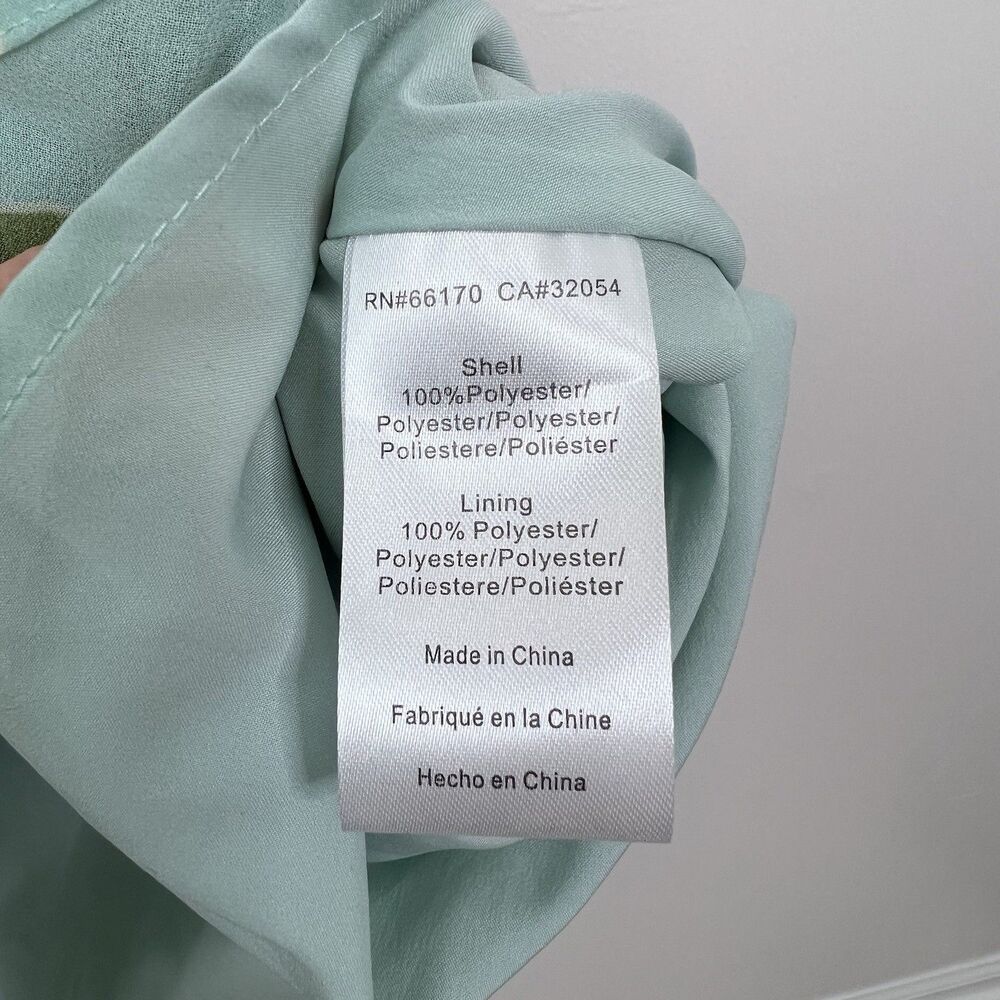 Anthropologie Light Blue Maxi Dress with Olive Floral Print - Picture 12 of 13